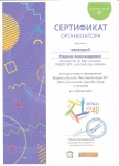 сертификат организатора фестиваля 2019 г.